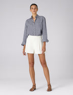The Classic: Linen, Navy Blue Gingham