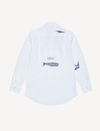 The Boyfriend: Linen, Marine Embroidery