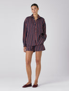 The Weekend: TENCEL™ Lyocell, Navy Blue and Red Stripe