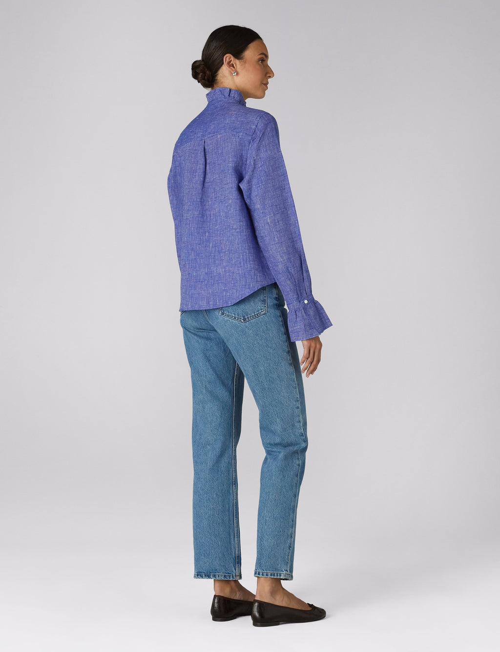 Kew Blouse: Linen, Lapis Blue