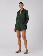 The Set: Linen Hunter Green Shirt & Boxer