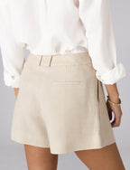 Penn Tailored Short: Linen, Oatmeal