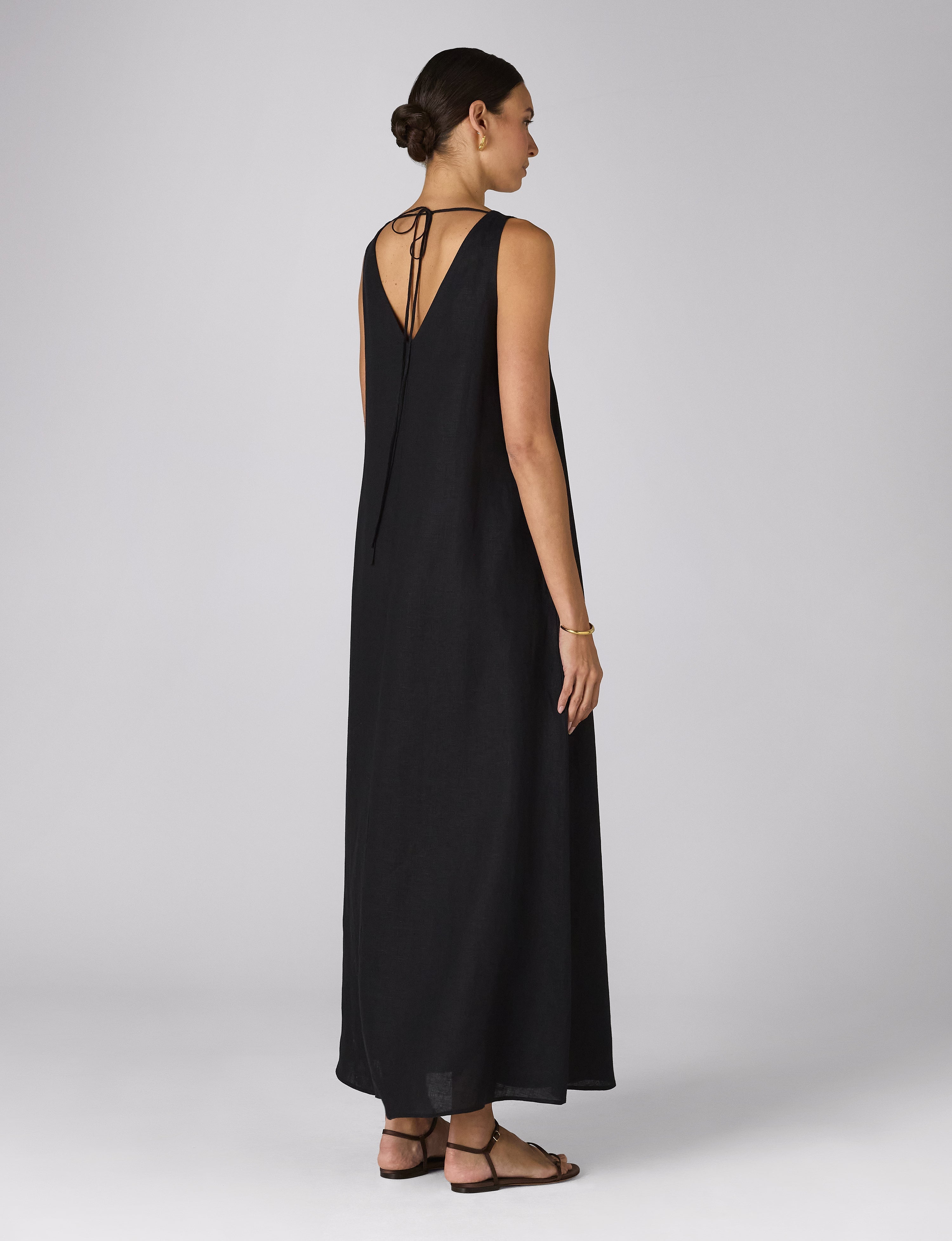 Blenheim Dress: Linen, Black
