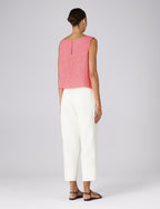Jackie Top: Linen, Post Box Red Gingham