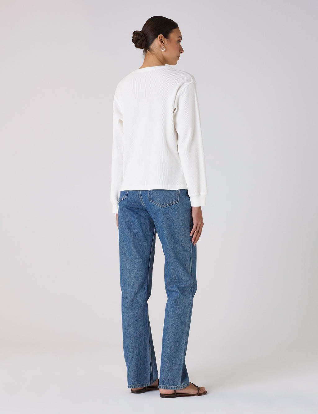 Bessette Top: Waffle Jersey, Off-White