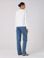 Bessette Top: Waffle Jersey, Off-White