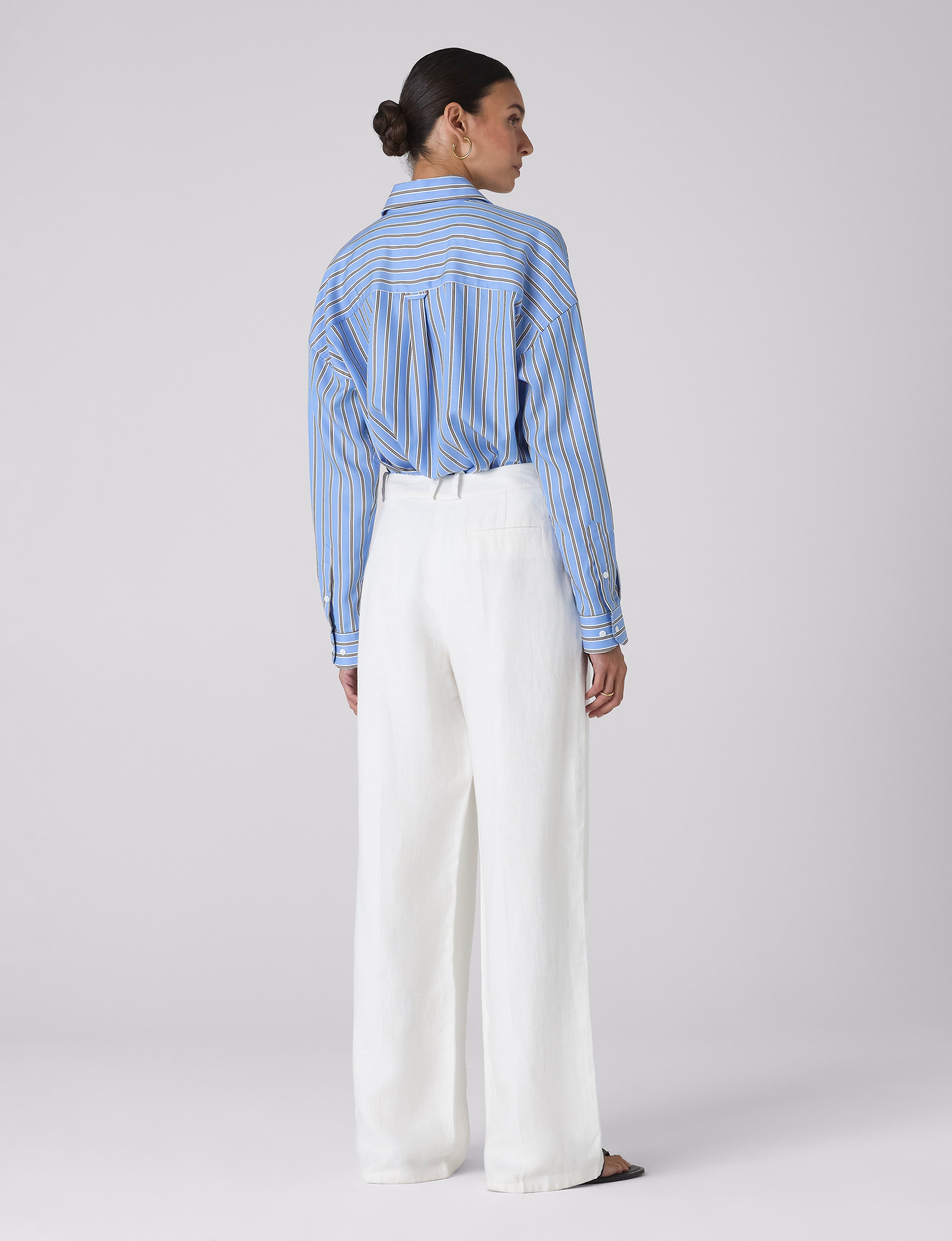The Weekend: TENCEL™ Lyocell, Cornflower and Mocha Stripe