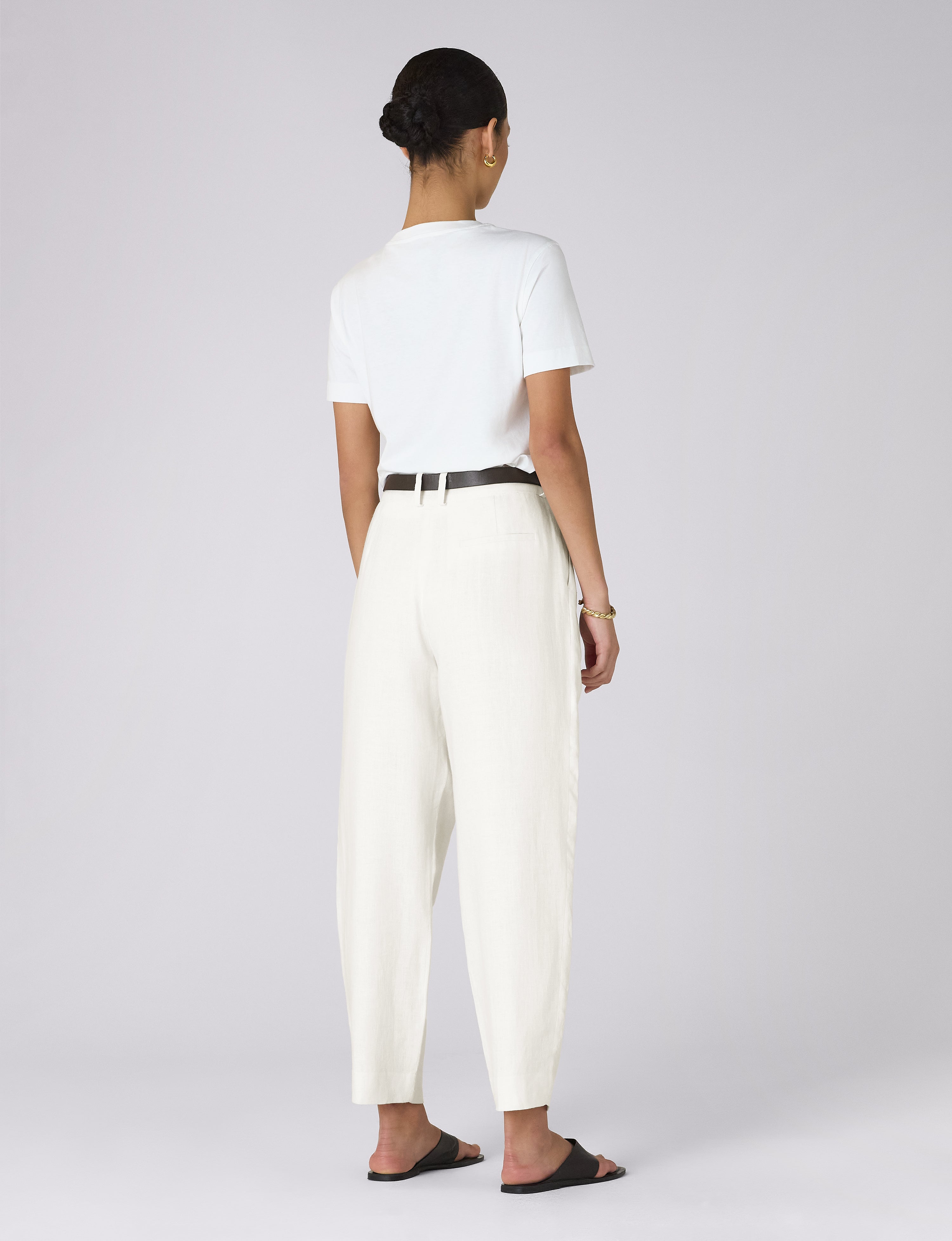 Christy Tapered Trouser: Linen, Ivory