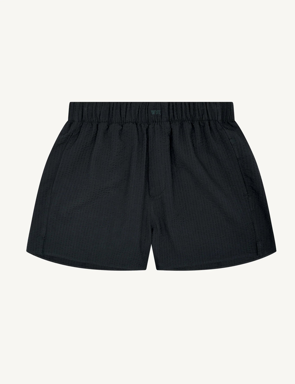 The Set: Seersucker Navy Blue Shirt & Boxer Shorts