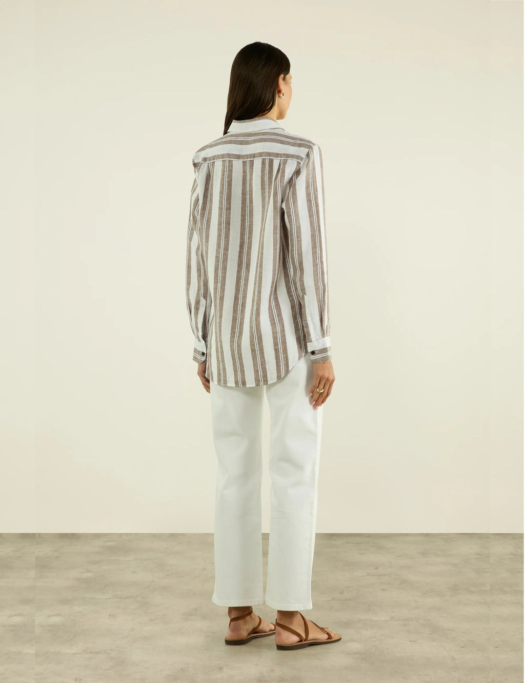 The Boyfriend: Linen, Mocha and Black Multi Stripe
