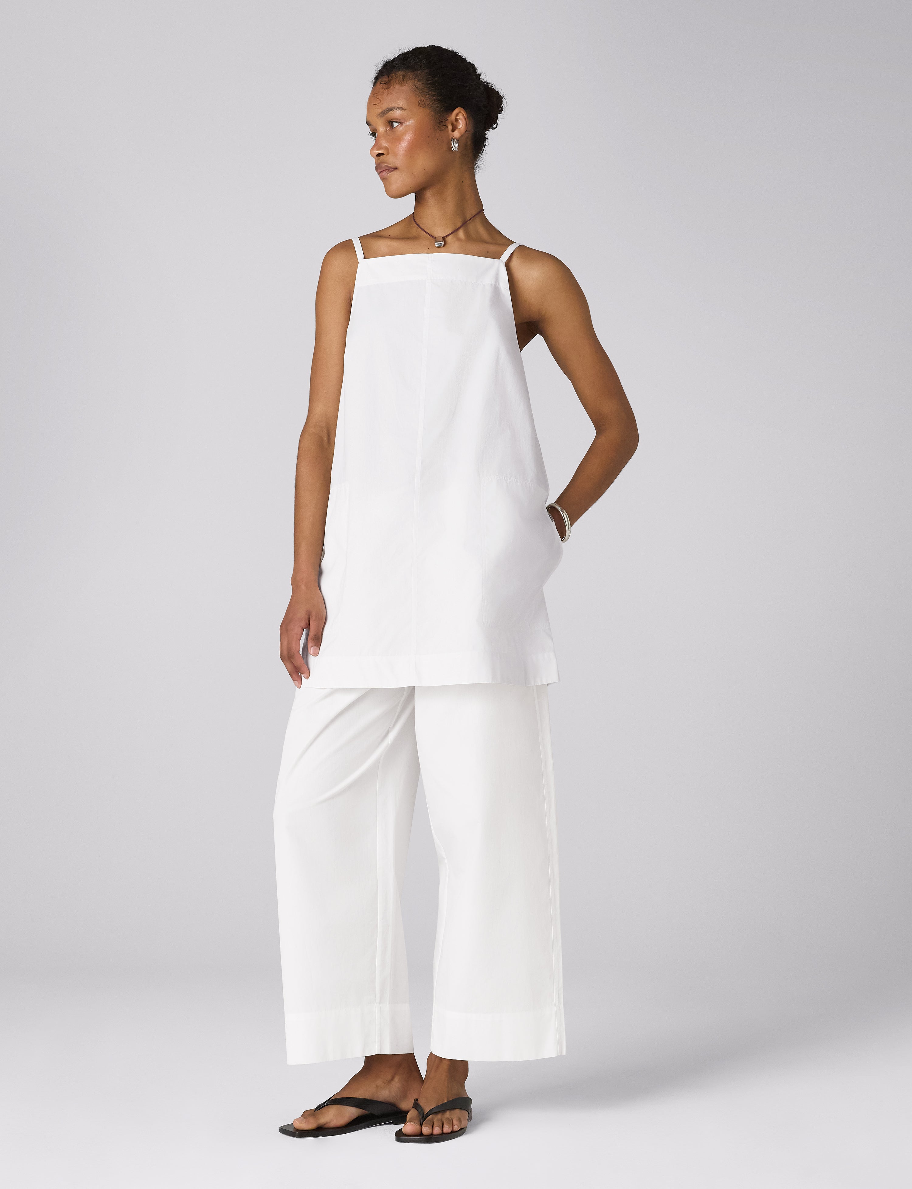 Andros Dress: Fine Poplin, White x Lucy Williams