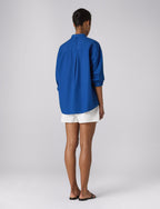 Sóller Shirt: Fine Poplin, Cobalt Blue x Lucy Williams