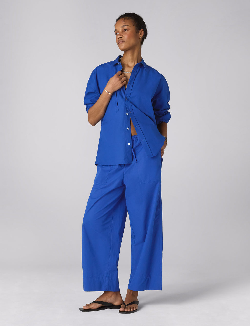 Sóller Shirt: Fine Poplin, Cobalt Blue x Lucy Williams